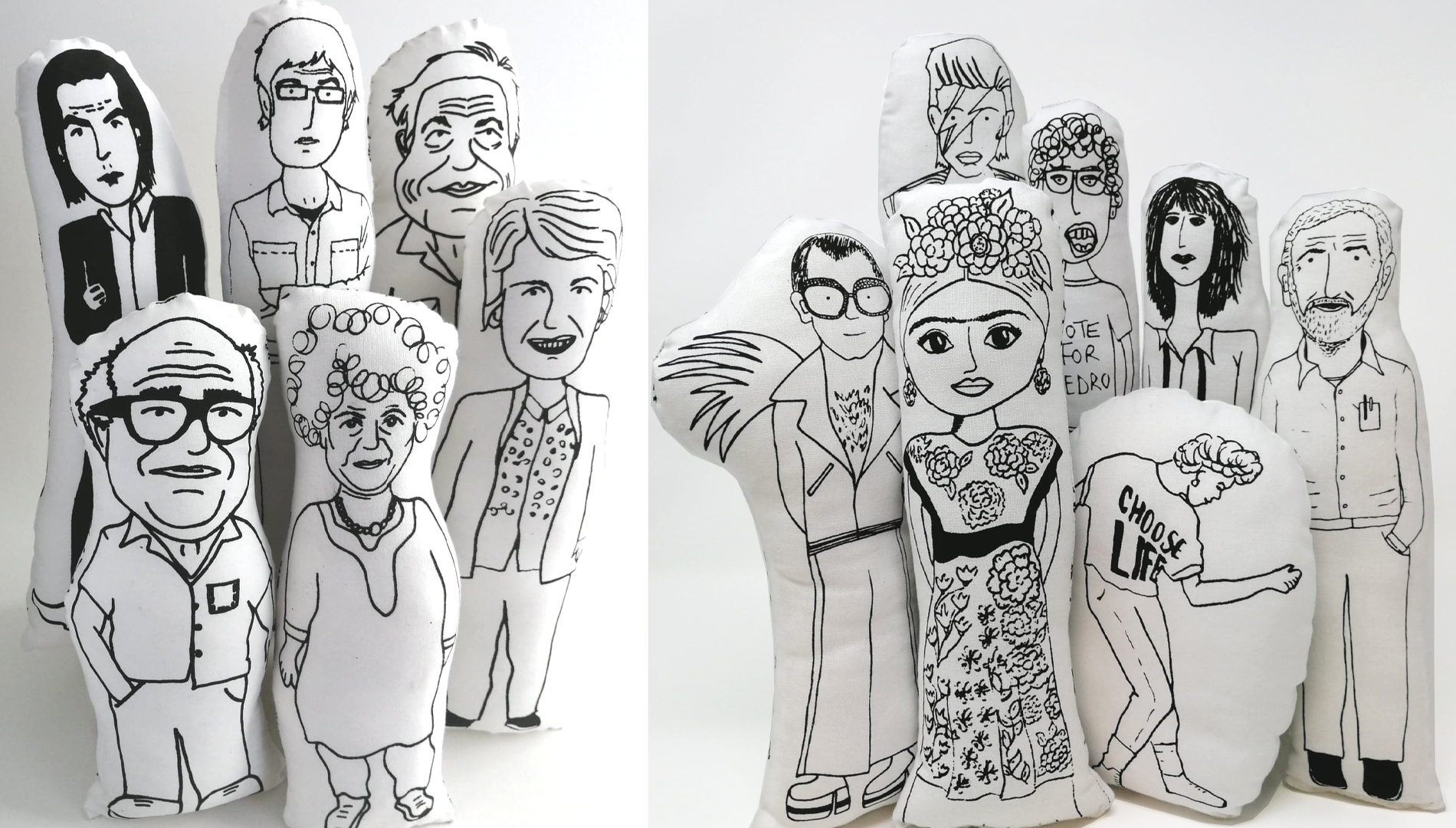 Fat Hen and Flo Screen Printed Idol Dolls 