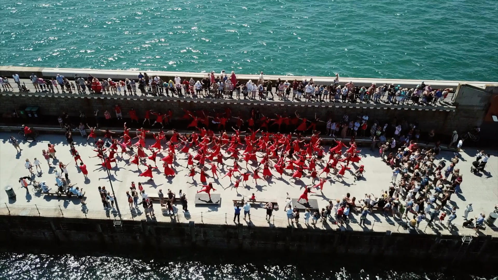 KLIP Films Drone shot of Folkestone Harbour Arm