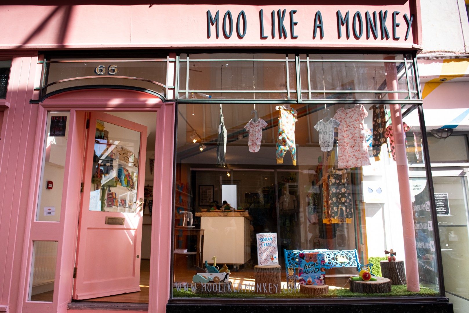 Moo Like a Monkey shop front and window display